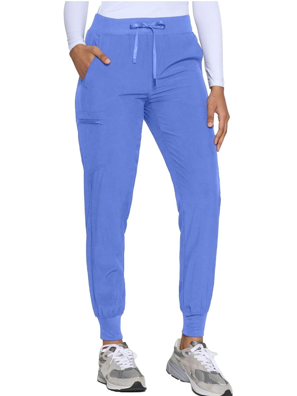 ScrubStar Light Blue Women's Jogger Pants with Drawstring